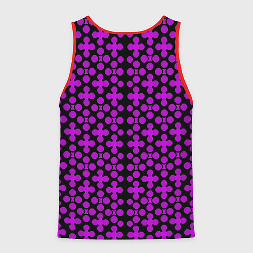 Мужская майка без рукавов Розовые четырёхлистники на чёрном фоне / 3D-Красный – фото 2