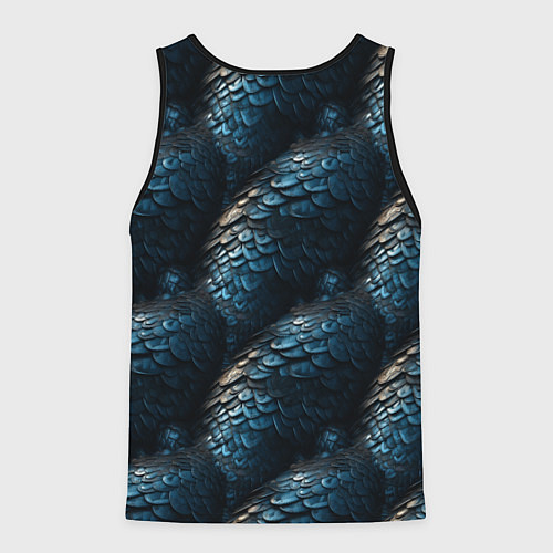 Мужская майка без рукавов Синяя стальная броня / 3D-Черный – фото 2