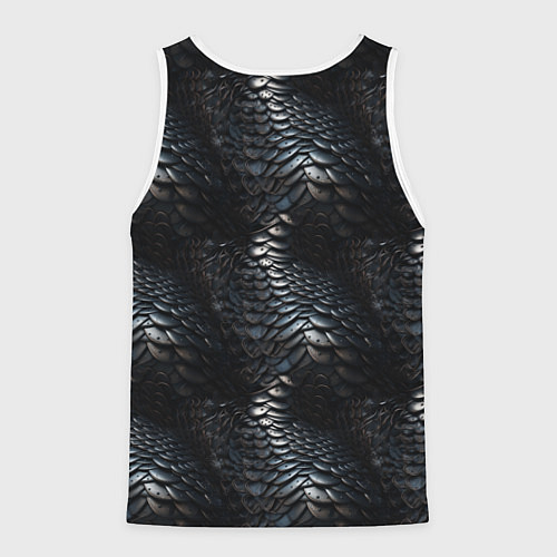 Мужская майка без рукавов Блестящая металлическая броня / 3D-Белый – фото 2