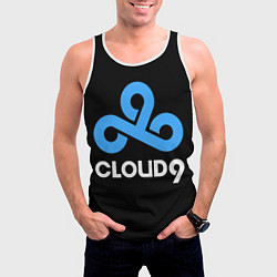 Майка-безрукавка мужская Cloud9 - esports logo, цвет: 3D-белый — фото 2