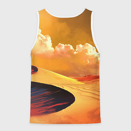 Мужская майка без рукавов Dune - sands / 3D-Белый – фото 2