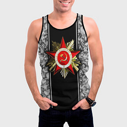 Майка-безрукавка мужская Великая отечественная- черно-белый камуфляж, цвет: 3D-черный — фото 2