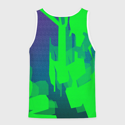 Мужская майка без рукавов Зеленый фиолет / 3D-Белый – фото 2