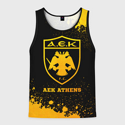 Майка-безрукавка мужская AEK Athens - gold gradient, цвет: 3D-черный