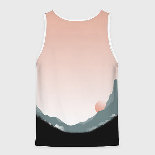 Мужская майка без рукавов Силуэт кунг фу панда / 3D-Белый – фото 2