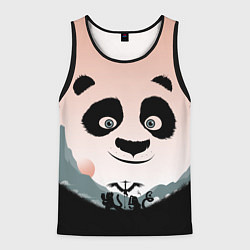 Майка-безрукавка мужская Силуэт кунг фу панда, цвет: 3D-черный
