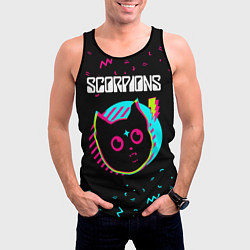 Майка-безрукавка мужская Scorpions - rock star cat, цвет: 3D-черный — фото 2