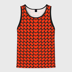 Мужская майка без рукавов Красные лепестки шестиугольники