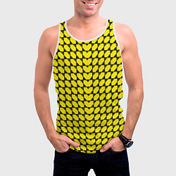 Майка-безрукавка мужская Жёлтые лепестки шестиугольники, цвет: 3D-белый — фото 2