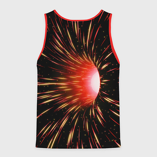 Мужская майка без рукавов Червоточина - огненные лучи / 3D-Красный – фото 2
