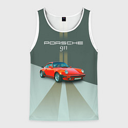 Майка-безрукавка мужская Porsche спортивный немецкий автомобиль, цвет: 3D-белый