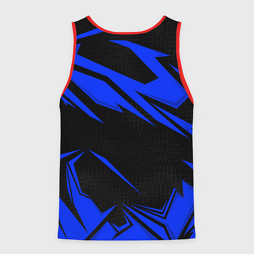 Мужская майка без рукавов Volkswagen - blue stripes / 3D-Красный – фото 2