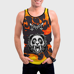 Майка-безрукавка мужская Mayhem рок панда и огонь, цвет: 3D-черный — фото 2
