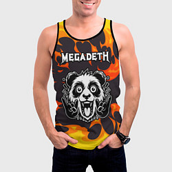Майка-безрукавка мужская Megadeth рок панда и огонь, цвет: 3D-черный — фото 2