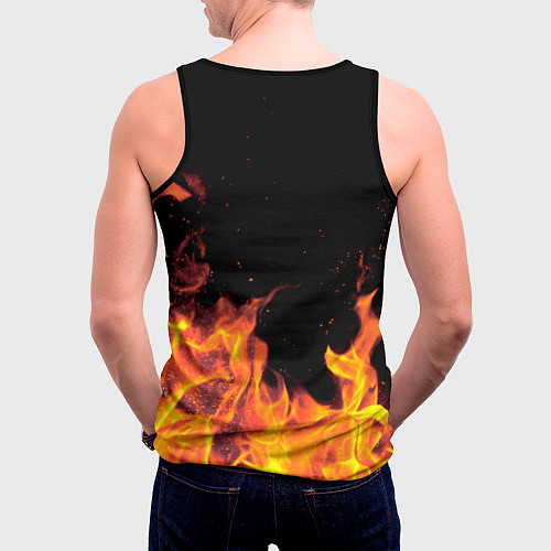 Мужская майка без рукавов Женя - имя в огне / 3D-Черный – фото 4