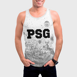Майка-безрукавка мужская PSG sport на светлом фоне посередине, цвет: 3D-белый — фото 2