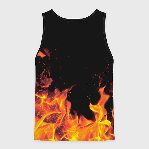 Мужская майка без рукавов Коля - имя в огне / 3D-Черный – фото 2
