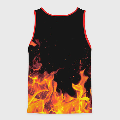 Мужская майка без рукавов Тима - имя в огне / 3D-Красный – фото 2