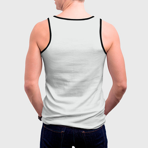 Мужская майка без рукавов Силуэт черного ворона и города / 3D-Черный – фото 4