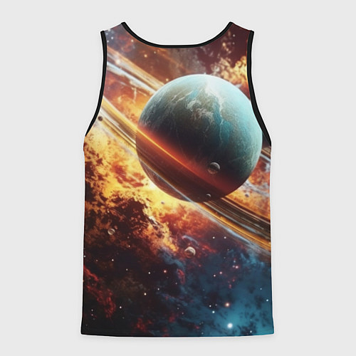Мужская майка без рукавов Большая планета / 3D-Черный – фото 2