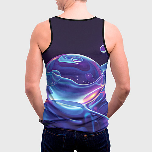Мужская майка без рукавов Космические мыльные пузыри / 3D-Черный – фото 4