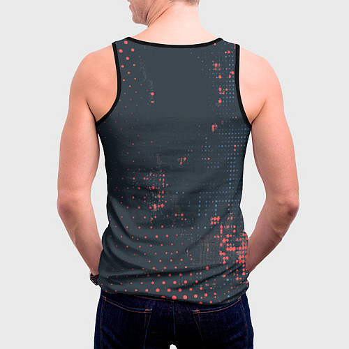 Мужская майка без рукавов Брызги краски на стену / 3D-Черный – фото 4