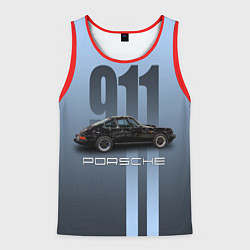 Майка-безрукавка мужская Винтажный автомобиль Porsche, цвет: 3D-красный