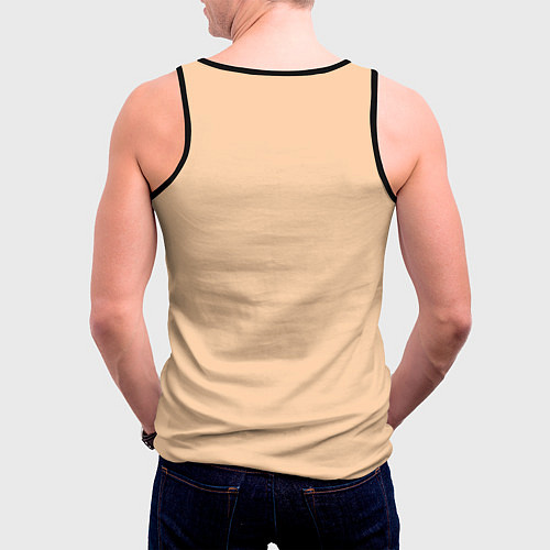 Мужская майка без рукавов Летящий орел и пейзаж на закате / 3D-Черный – фото 4