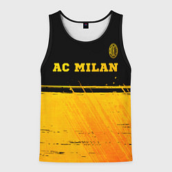 Майка-безрукавка мужская AC Milan - gold gradient посередине, цвет: 3D-черный