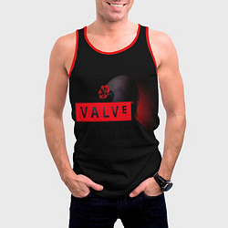Майка-безрукавка мужская Valve afro logo, цвет: 3D-красный — фото 2