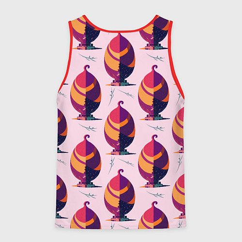 Мужская майка без рукавов Абстракция листок / 3D-Красный – фото 2