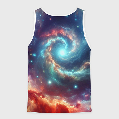 Мужская майка без рукавов Пасть космической акулы - нейросеть / 3D-Белый – фото 2