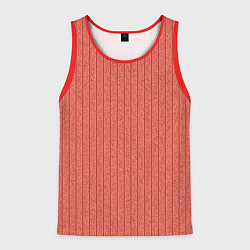 Мужская майка без рукавов Тёмный коралловый полосатый
