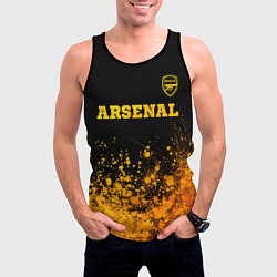 Майка-безрукавка мужская Arsenal - gold gradient посередине, цвет: 3D-черный — фото 2