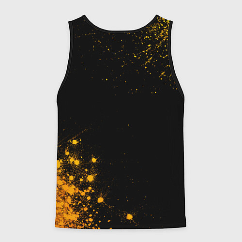 Мужская майка без рукавов Leicester City - gold gradient вертикально / 3D-Черный – фото 2