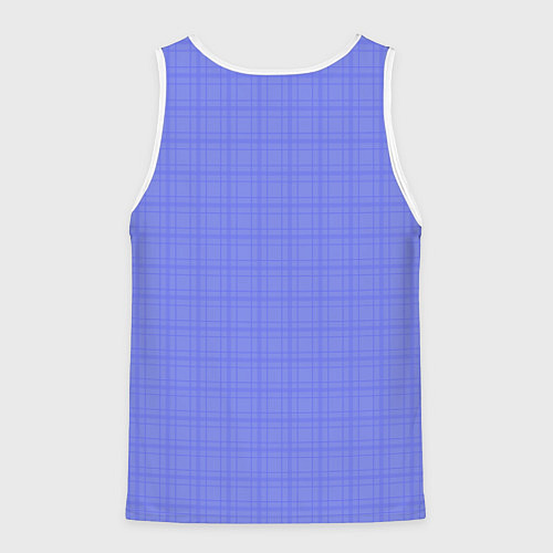 Мужская майка без рукавов Умеренный аспидно-синий клетчатый / 3D-Белый – фото 2