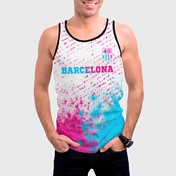 Майка-безрукавка мужская Barcelona neon gradient style посередине, цвет: 3D-черный — фото 2