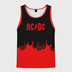 Майка-безрукавка мужская AC DC fire rock steel, цвет: 3D-красный