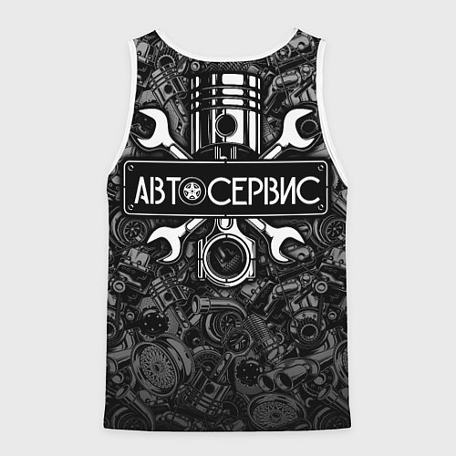 Мужская майка без рукавов Автосервис - автотюнинг / 3D-Белый – фото 2