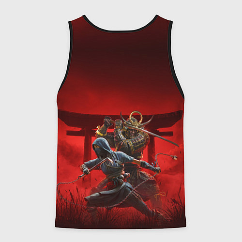 Мужская майка без рукавов Персонажи Assassins creed shadows / 3D-Черный – фото 2