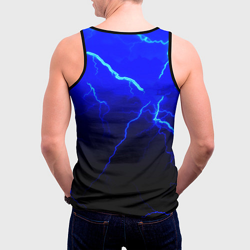Мужская майка без рукавов Герб РФ шторм империя / 3D-Черный – фото 4