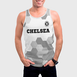 Майка-безрукавка мужская Chelsea sport на светлом фоне посередине, цвет: 3D-белый — фото 2