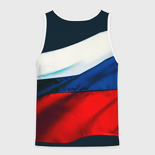 Мужская майка без рукавов Блондинка с косами - флаг России / 3D-Белый – фото 2