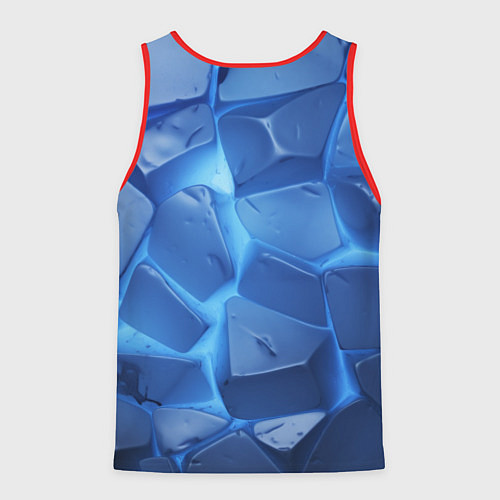 Мужская майка без рукавов Синие ледяные плиты с разломом / 3D-Красный – фото 2