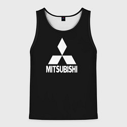 Мужская майка без рукавов Mitsubishi logo white