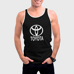 Майка-безрукавка мужская Toyota white logo, цвет: 3D-белый — фото 2