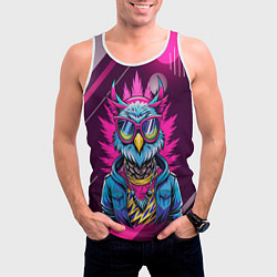 Майка-безрукавка мужская Стильная сова в одежде, цвет: 3D-белый — фото 2