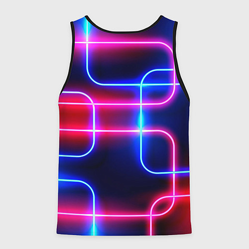 Мужская майка без рукавов Светящиеся неоновые дуги / 3D-Черный – фото 2