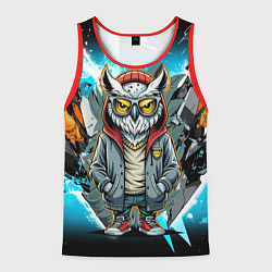 Майка-безрукавка мужская Сова в стильной одежде модница, цвет: 3D-красный