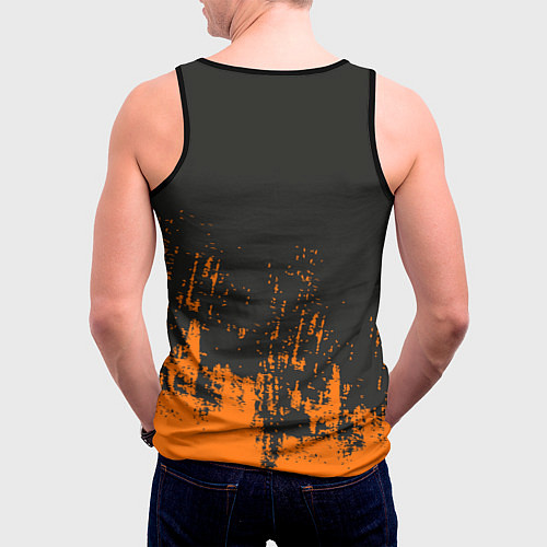 Мужская майка без рукавов Скелет с тыквами / 3D-Черный – фото 4